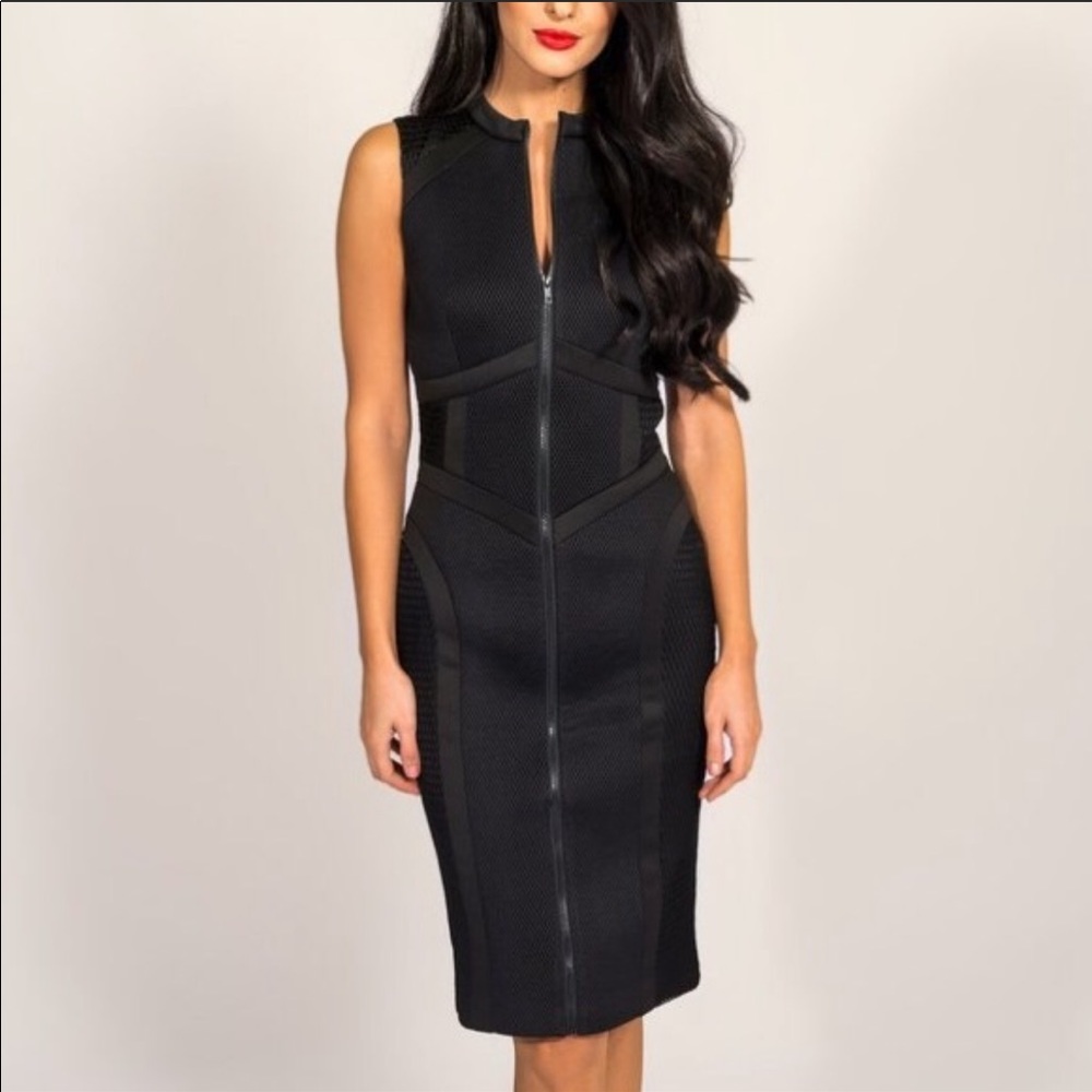 Cameo The Throw Black Mesh Midi Dress size Small